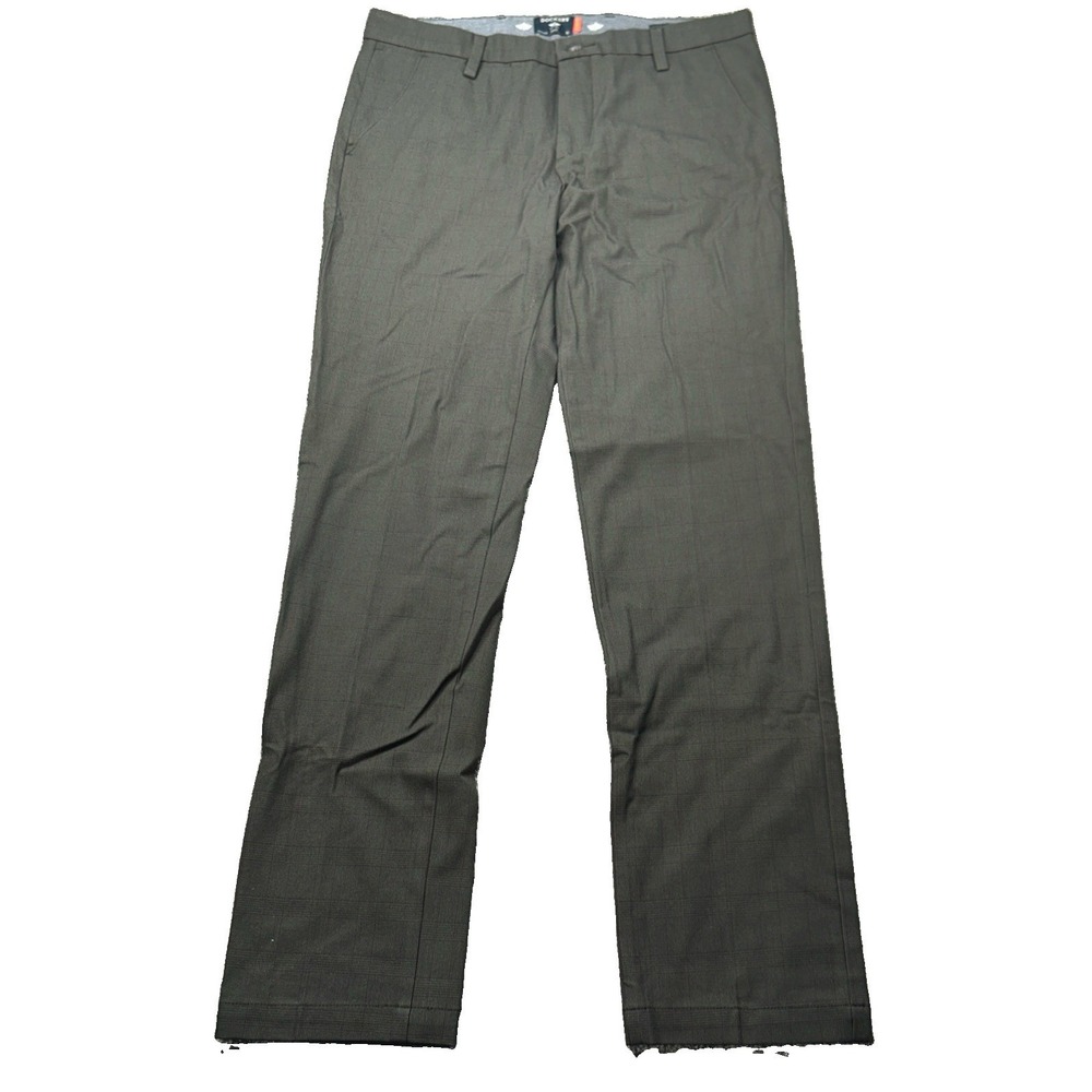Dockers Smart 360 Flex Slim Mens Pants 33x34 Glen Plaid Dress Pants